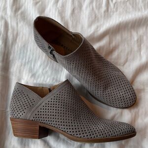 Lucky Brand Gray Perforated Ankle Boots 8.5M